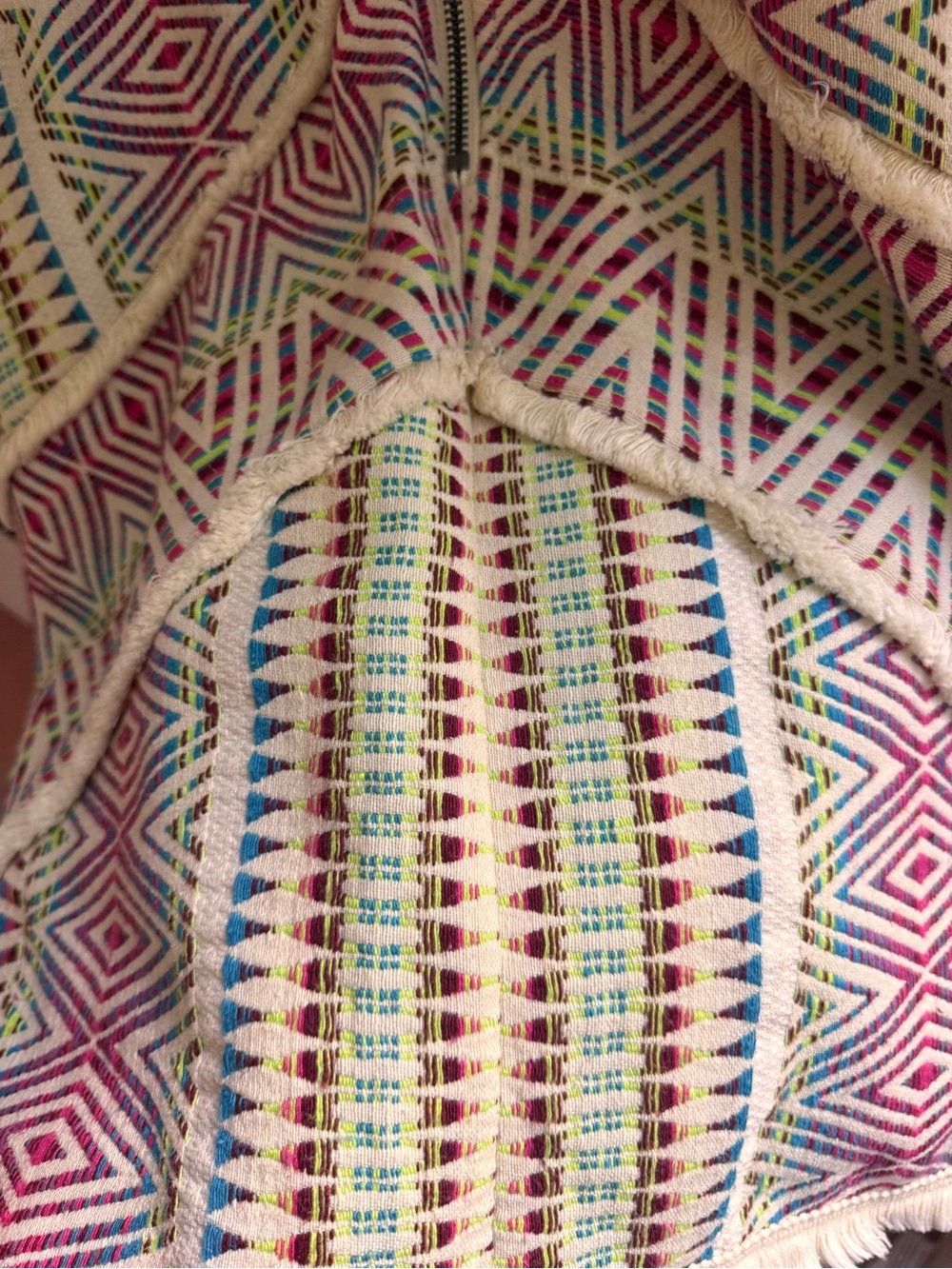 Adelyn Rae Multicolor Geometric Fringe Trim Mini Dress - Picture 7 of 7